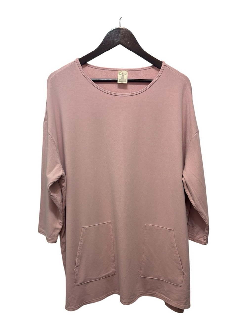 Relaxed Pink Women's Tunic Top with Front Pockets